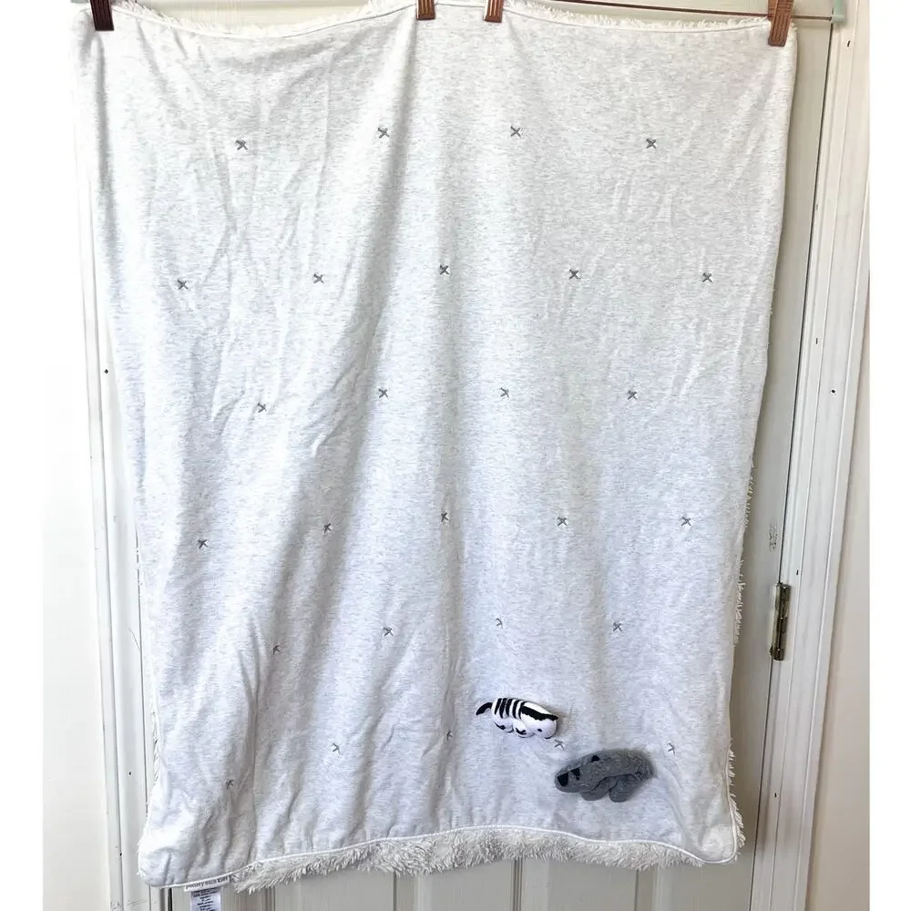 Pottery Barn Reversible Baby Blanket Playtime Plush Sherpa Security 30X40